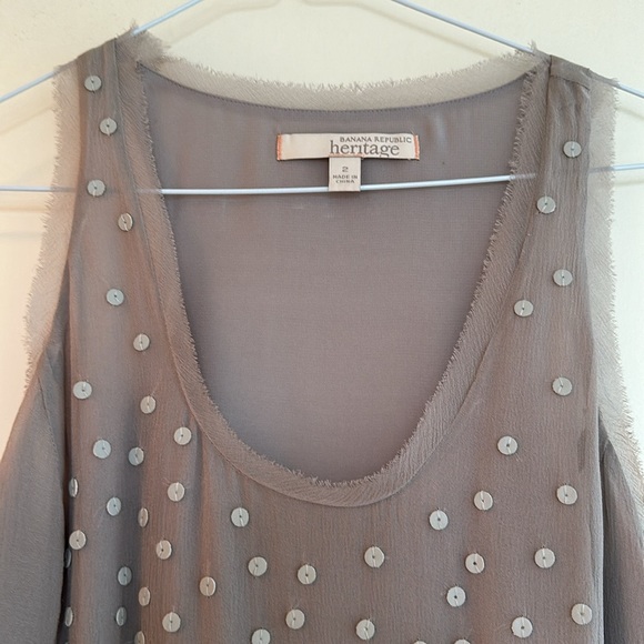 Banana Republic Heritage Grey sleeveless dress with embellishments - Picture 3 of 6